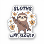 Luiaards die langzaam leven sticker (Voorkant)