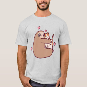 Luiaards en katten zijn beste vrienden t-shirt