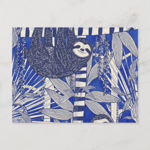 Luiaards in de jungle briefkaart