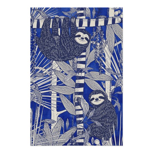 Luiaards in de jungle perfect poster (Voorkant)
