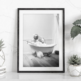 Luiaards in een badkuip Poster