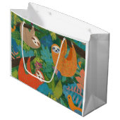 Luiaards rondhangen in bomen groot cadeauzakje (Voorkant Gekanteld)