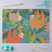 Luiaards rondhangen in bomen tissuepapier (Craft)