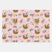 Luiaards tropische bloemen inpakpapier vel (Voorkant)