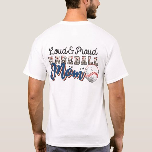 Luid en Proud Baseball Mam, Player's Photo T-shirt (Achterkant)