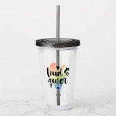 Luid en queer | Waterverf Hart Acryl Drinkbeker (Voorkant)