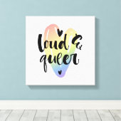 Luid en queer | Waterverf hart Canvas Afdruk (Insitu (Houten vloer))