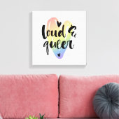 Luid en queer | Waterverf hart Canvas Afdruk (Insitu (Woonkamer))