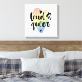 Luid en queer | Waterverf hart Canvas Afdruk (Insitu (Slaapkamer))