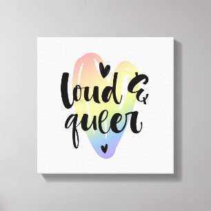 Luid en queer   Waterverf Hart Canvas Afdruk
