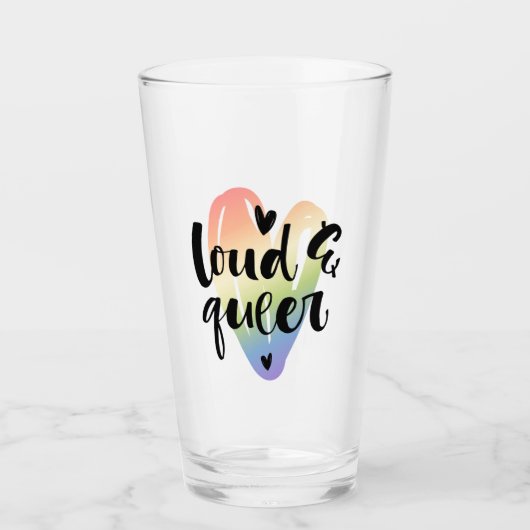 Luid en queer | Waterverf Hart Glas (Voorkant)