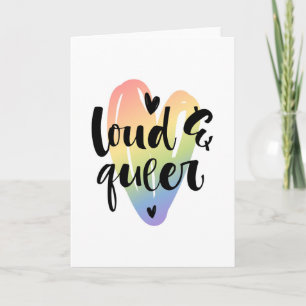 Luid en queer   Waterverf hart Kaart