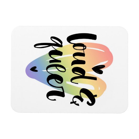 Luid en queer | Waterverf hart Magneet (Horizontaal)
