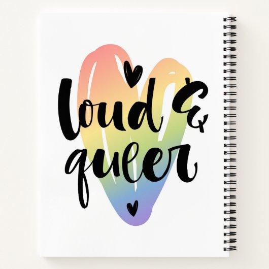 Luid en queer | Waterverf Hart Notitieboek (Achterkant)