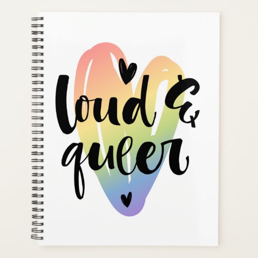 Luid en queer | Waterverf Hart Planner (Voorkant)