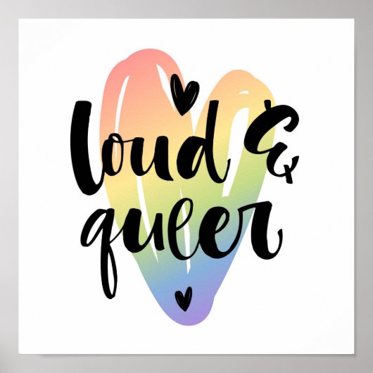 Luid en queer | Waterverf hart Poster (Voorkant)