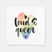 Luid en queer | Waterverf hart Servet (Voorkant)