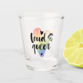 Luid en queer | Waterverf Hart Shot Glas (Voorkant)