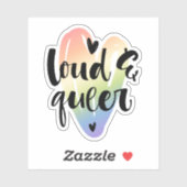 Luid en queer | Waterverf hart Sticker (Vel)