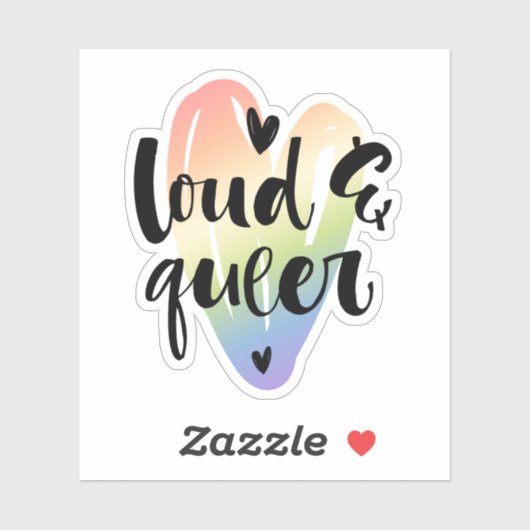 Luid en queer | Waterverf hart Sticker (Vel)