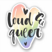 Luid en queer | Waterverf hart Sticker (Voorkant)