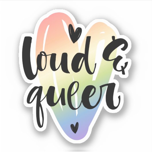 Luid en queer | Waterverf hart Sticker (Voorkant)