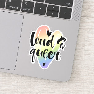 Luid en queer   Waterverf hart Sticker