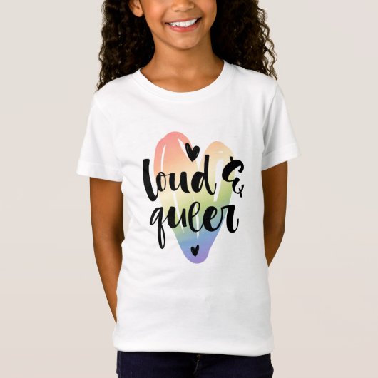 Luid en queer | Waterverf Hart T-shirt (Voorkant)