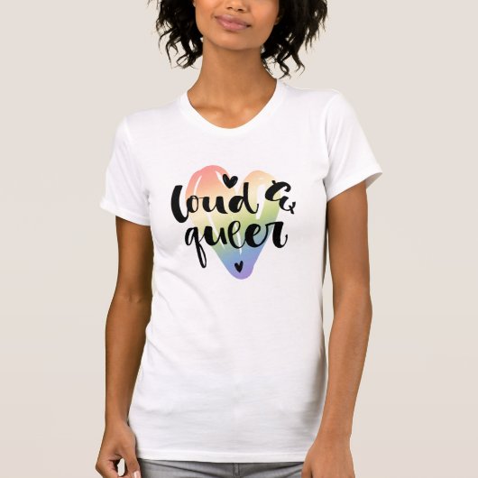 Luid en queer | Waterverf Hart T-shirt (Voorkant)