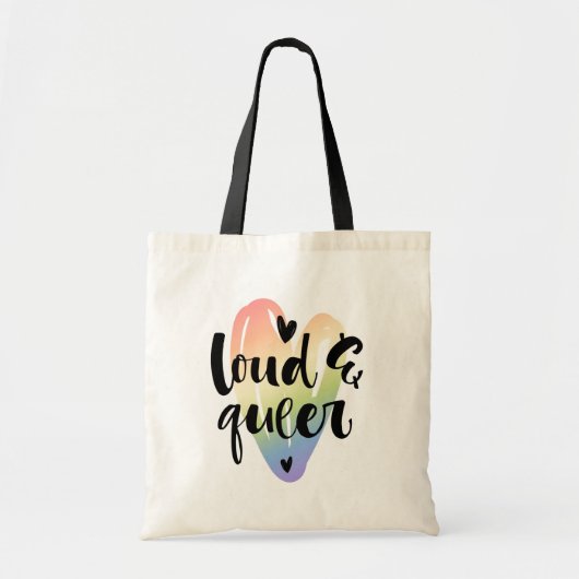 Luid en queer | Waterverf hart Tote Bag (Voorkant)