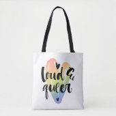 Luid en queer | Waterverf Hart Tote Bag (Voorkant)