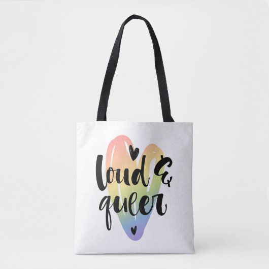 Luid en queer | Waterverf Hart Tote Bag (Voorkant)