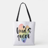 Luid en queer | Waterverf Hart Tote Bag (Achterkant)