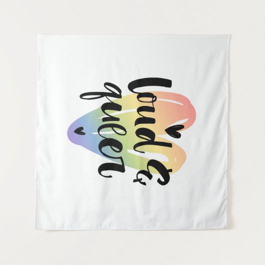 Luid en queer | Waterverf Hart Wandkleed (Voorkant (horizontaal))