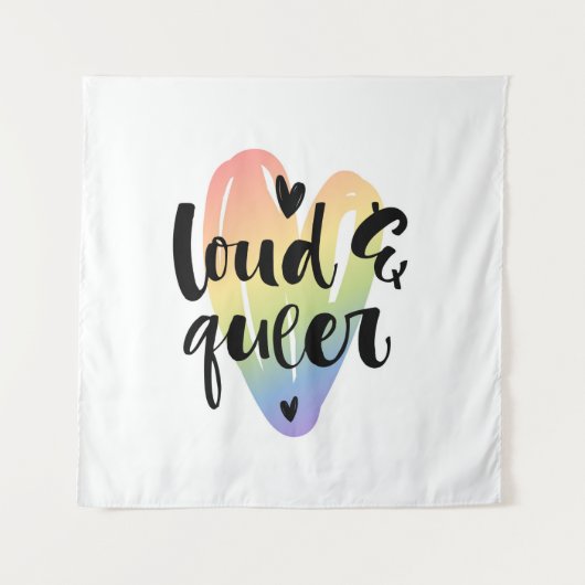 Luid en queer | Waterverf Hart Wandkleed (Voorkant)