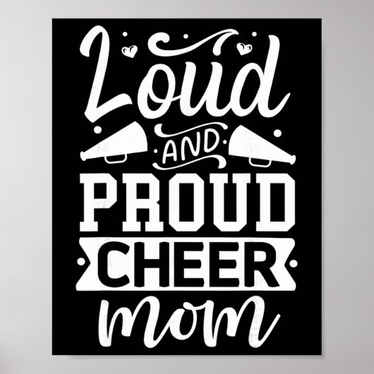 Luid En Trots Cheer Moeder Cheerleader Poster (Voorkant)