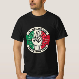 Luid en trots – Italiaans handgebaar Humor ontwerp T-shirt