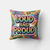 Luid en Trots – Kleurrijke Psychedelische LGBTQ+ B Kussen (Achterkant)