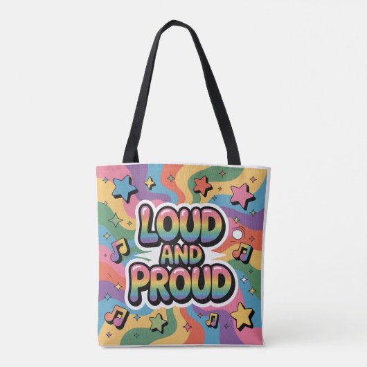 Luid en Trots – Kleurrijke Psychedelische LGBTQ+ B Tote Bag (Achterkant)