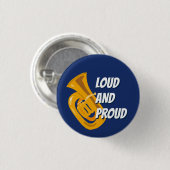 Luid en Trots Tuba-Speler Knop Ronde Button 3,2 Cm (Voorkant /achterkant)