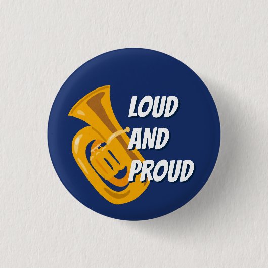Luid en Trots Tuba-Speler Knop Ronde Button 3,2 Cm (Voorkant)