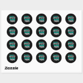 Luid En Trots Voetbalmoeder Turquoise En Wit  Ronde Sticker (Vel)
