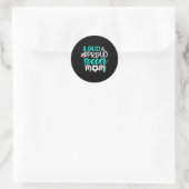 Luid En Trots Voetbalmoeder Turquoise En Wit  Ronde Sticker (Tas)