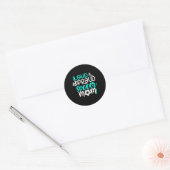 Luid En Trots Voetbalmoeder Turquoise En Wit  Ronde Sticker (Envelop)
