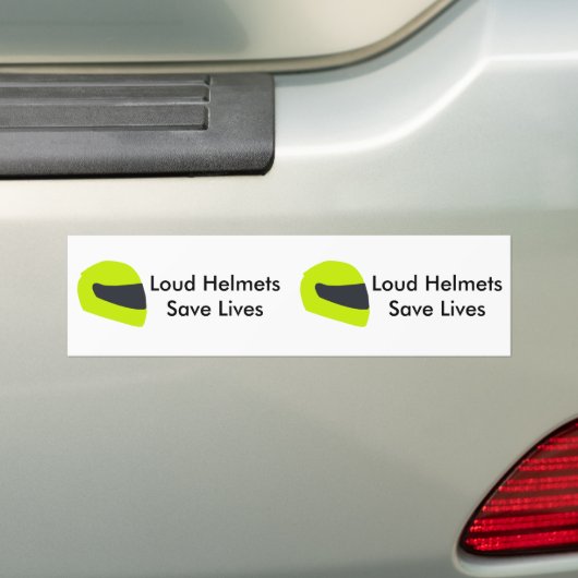 Luid Helmen bespaart levens X 2 Bumpersticker (Op auto)