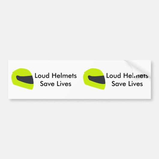 Luid Helmen bespaart levens X 2 Bumpersticker (Voorkant)