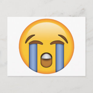 Luid huilend gezicht - Emoji Briefkaart