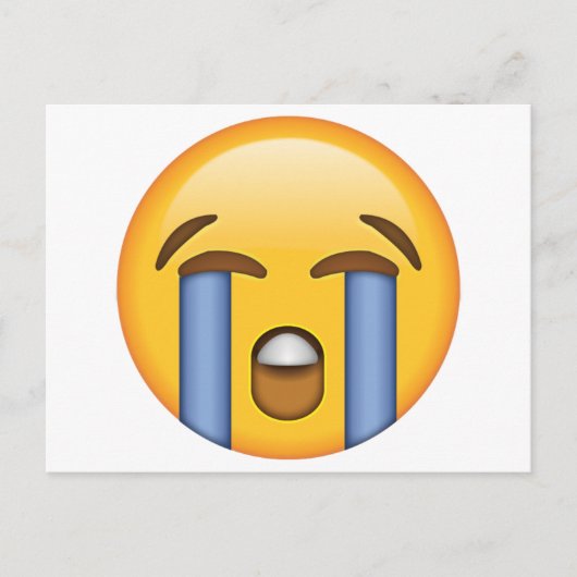 Luid huilend gezicht - Emoji Briefkaart (Voorkant)