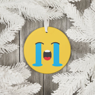 Luid huilende emoji droevig gezicht ornament