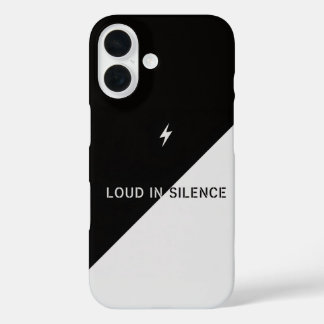 Luid in stilte – Zwart & Wit Krachtige Uitspraak P iPhone 16 Hoesje